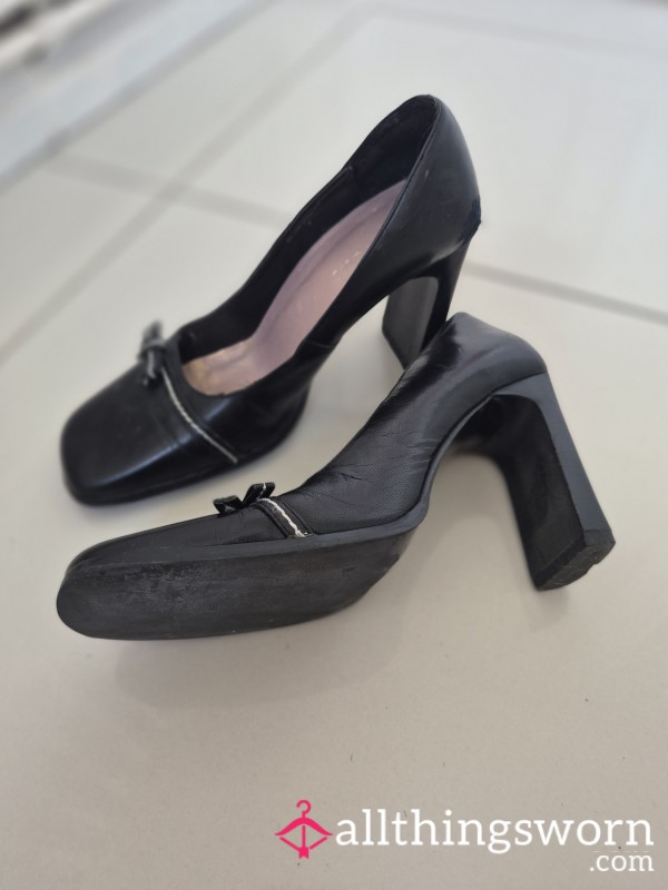 Chunky Black Office Heels