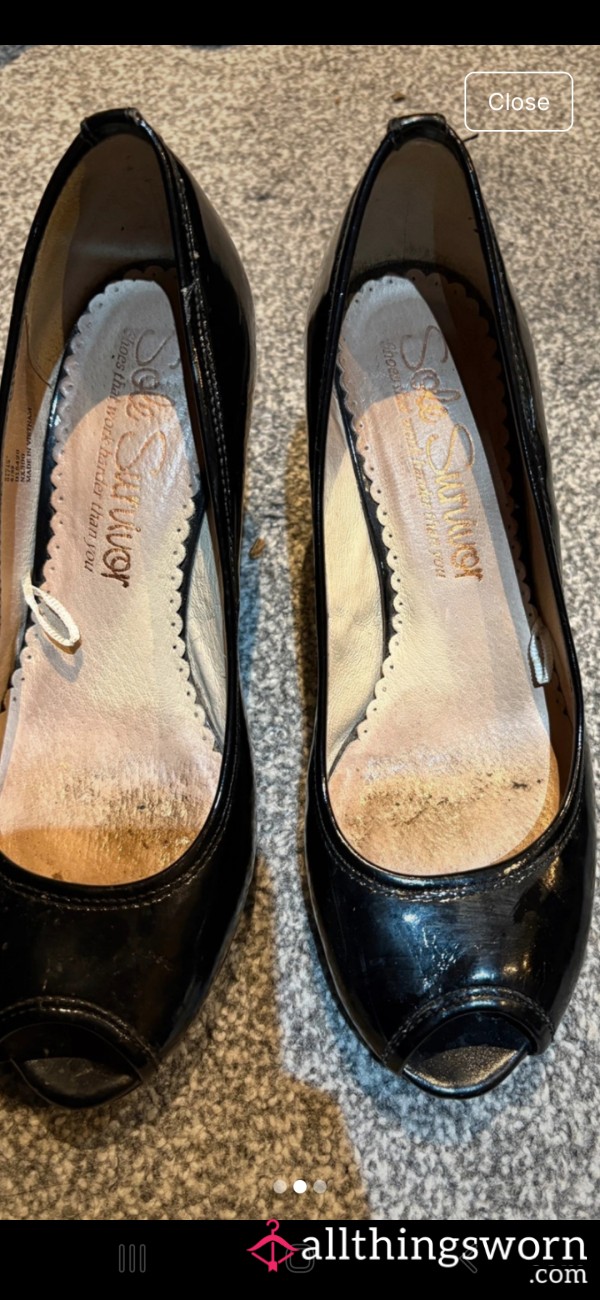 Chunky Heels Black Office Shoes