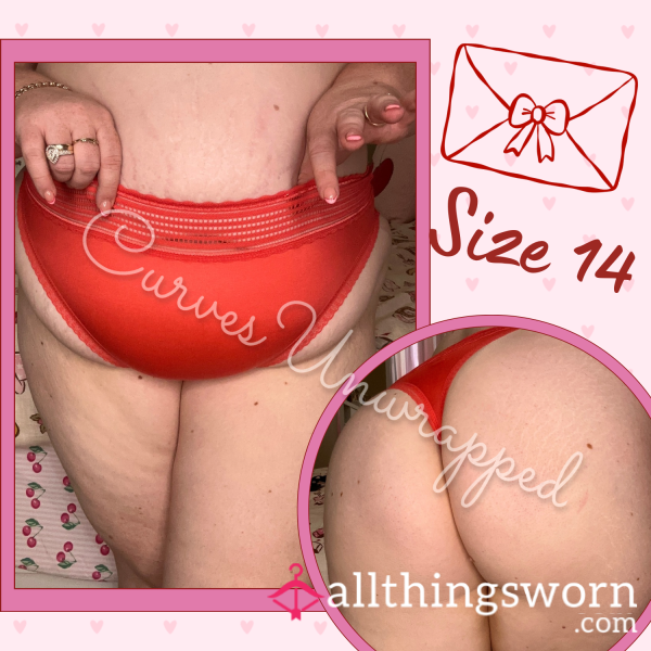 ❤️ City Chic Red Thong ~ Size 14 🍒 Thick Curves & Cheeky Rear View 😘