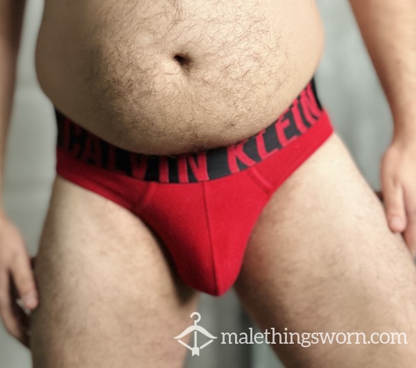 CK Red Weeks Worn Briefs
