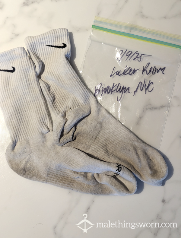 Claimed After Gym Session – Stinky White Nike Dri-fit Crew Socks – 7/9/25