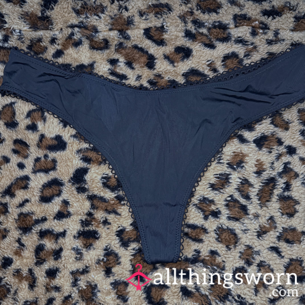 Cla**ic Black Silky Thong - 24hrs Wear Included
