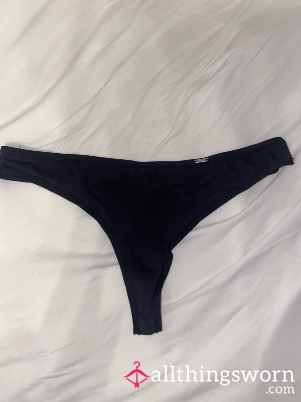 Cla**ic Black Tanga – 1 Day Wear, Warm & Personal