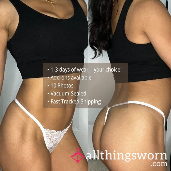 S CLa**IC WHITE SEAMLESS LACE LOW RISE T-BACK G-STRING THONG PANTY (1511)
