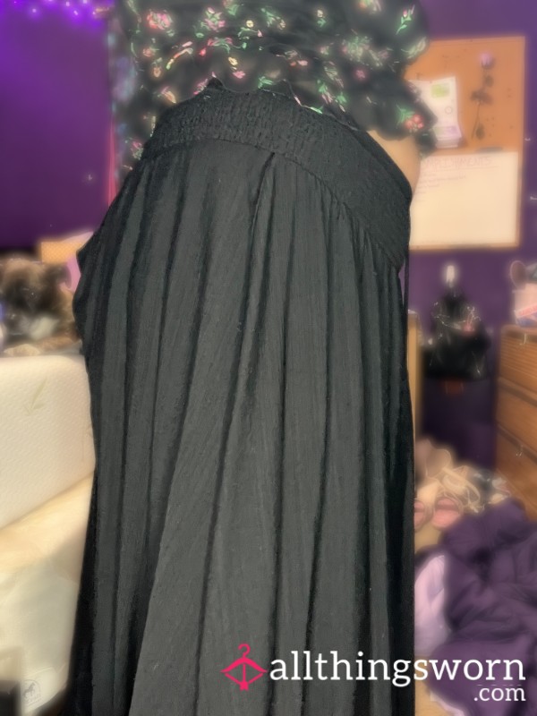 Cla**y Ankle Length Black Skirt