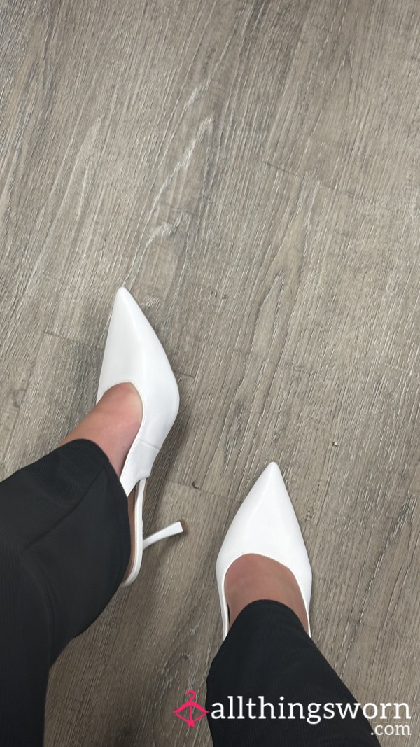 CLa**Y WHITE HEELS 👠💸