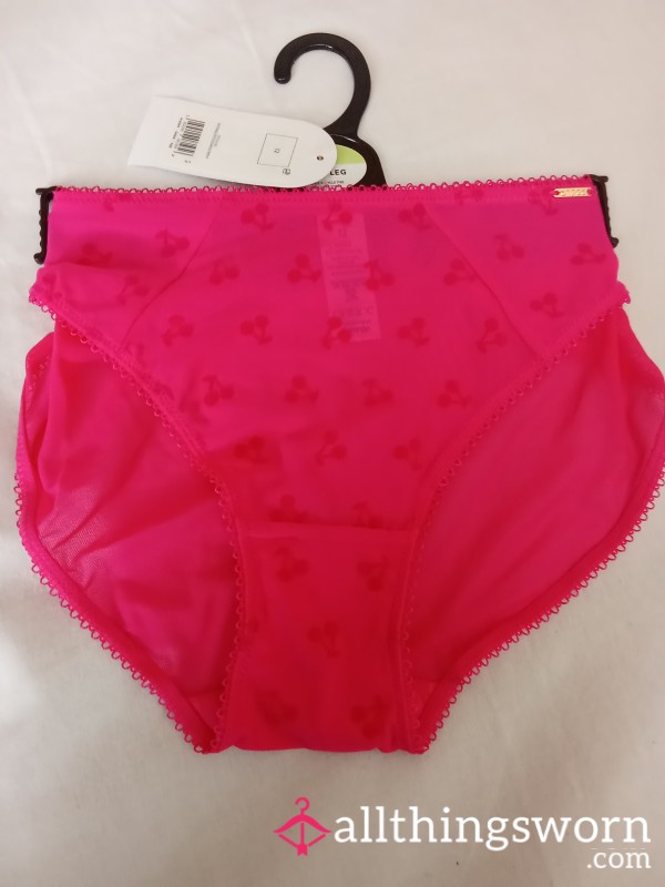 Cla**y Worn Navy Pink Sheer Lace Panties