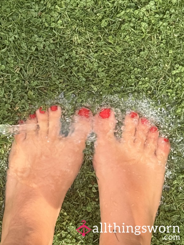 Cleaning My Dirty Feet With A Hose Pipe