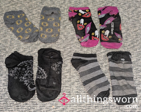 CLEARANCE SALE! Old Ripped Extremely Well Worn Ankle Socks