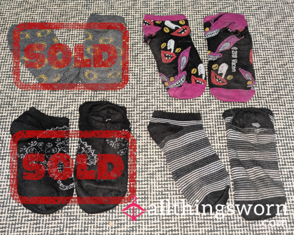 CLEARANCE SALE! Old Ripped Extremely Well Worn Ankle Socks