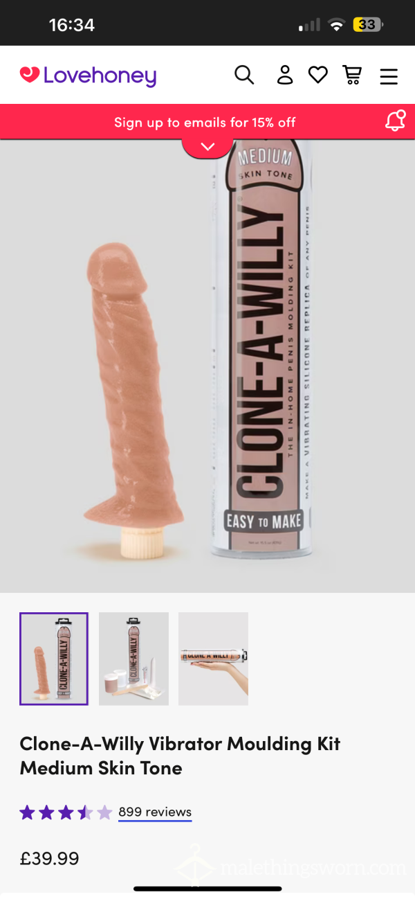 Clone-A-Willy (Price Included Shipping From Supplier To Me And Then Out To You After Moulding *UK Only)
