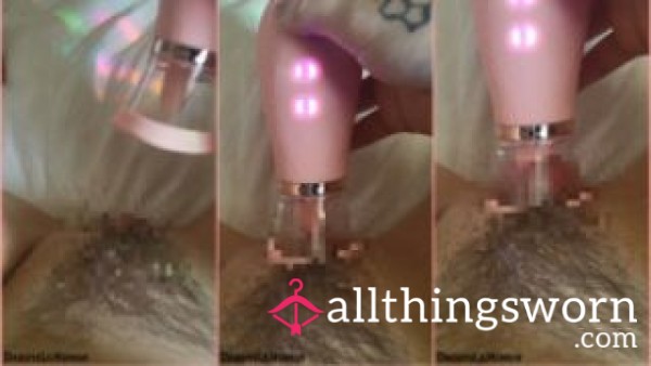 Close Up Hairy Pu**y Masturbation With Honey Pistil Toy