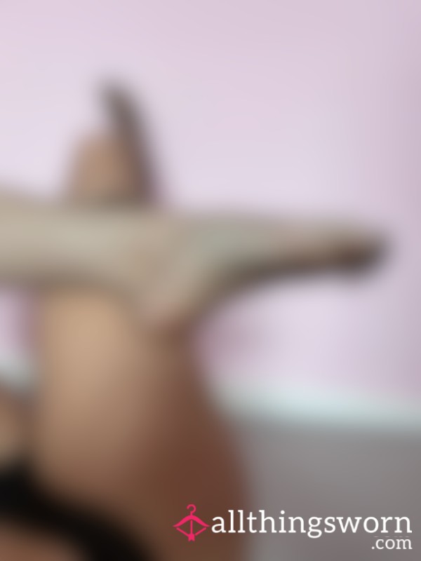 Close Up Of My Fishnet Foot