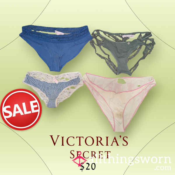CLOSET CLEAROUT CLEARANCE SALE WELL WORN STAINED OLD VICTORIA'S SECRET PANTIES