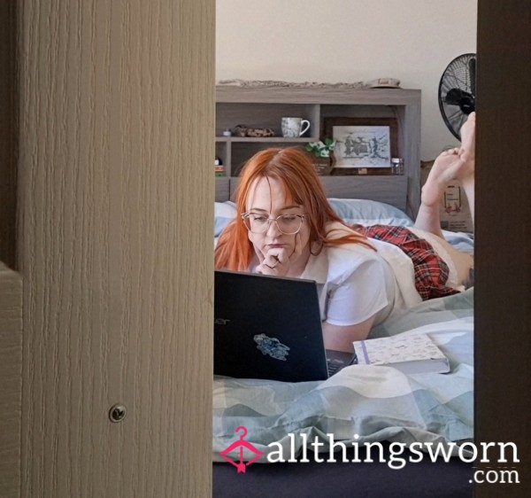 Closet Creeper- Watching Me Pillow Humping In Schoolgirl Outfit