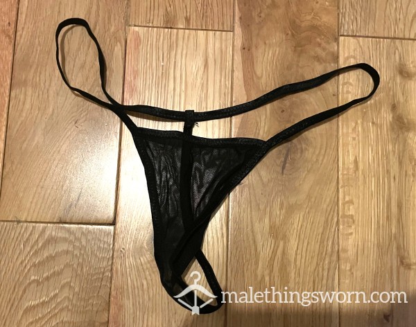 C*ck Scented Women's Black Silky Mesh Thong Panties - Ready To Be Customised For You!
