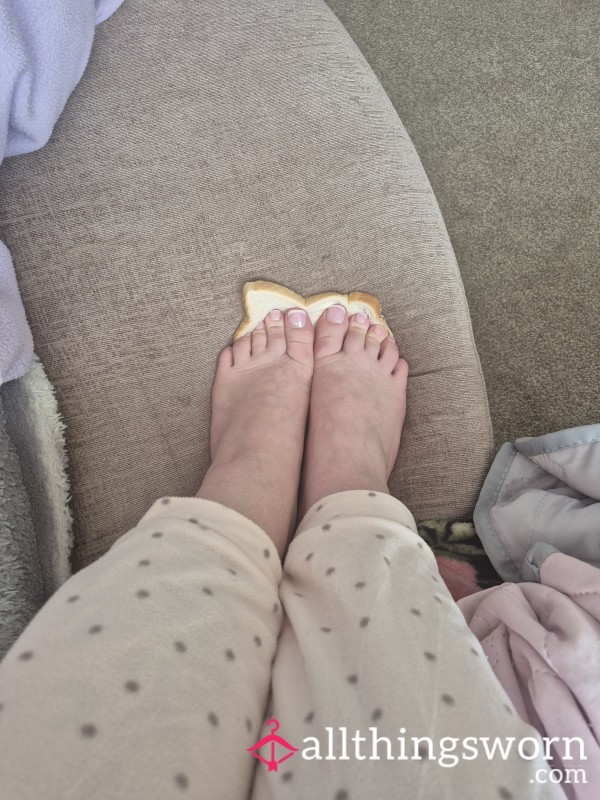 Cold Soft Bread Squished With Feet