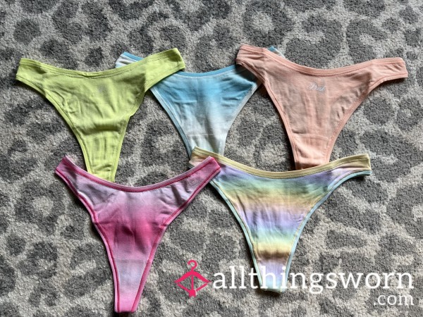 Colorful Cotton Thongs| VS Pink 🧚🏼