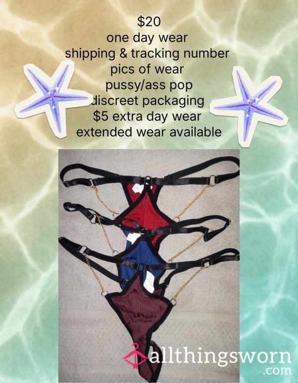 Colorful Thongs With Chains