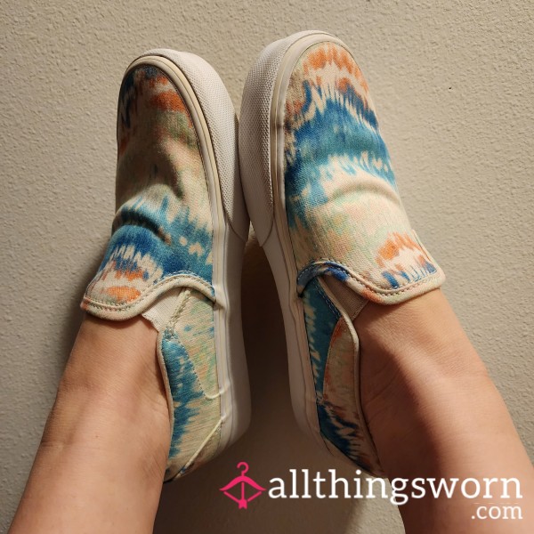 Colorful Tie Dye Print Vans Sneakers