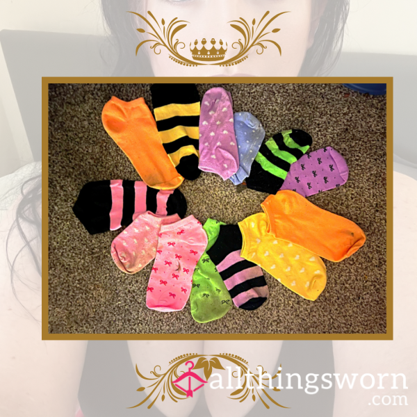 BRIGHT&COLOURFUL ANKLE SOCKS ❧ Custom Worn Just For You