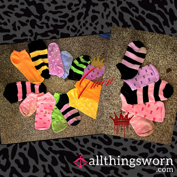 COLOURFUL ANKLE SOCKS 🩵 For Custom Wear ✨✨✨ Photoset Of 10 Custom Pics Included ✨