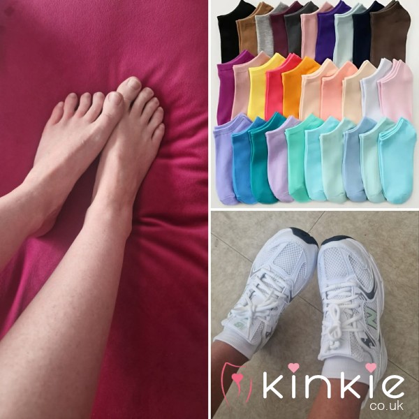 🦶 Colourful Ankle Socks | Sweaty Feet | Foot Fetish | Worn Socks | Custom Foot Wear 😈