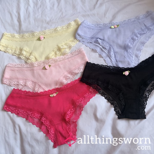 Colourful Lace Trim Panties🌈💕