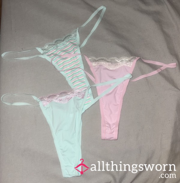 Colourful Silky G-string 🍬🩵🩷