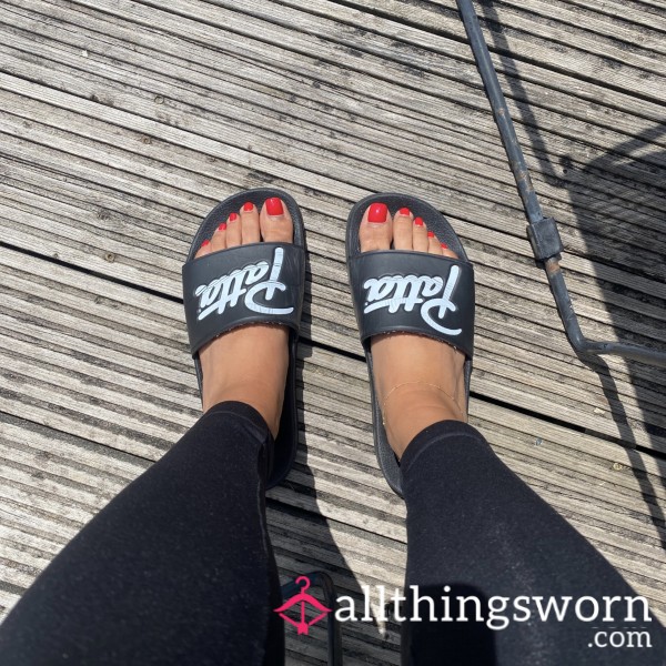 Colourful Toes Pics In My Sweaty Slides