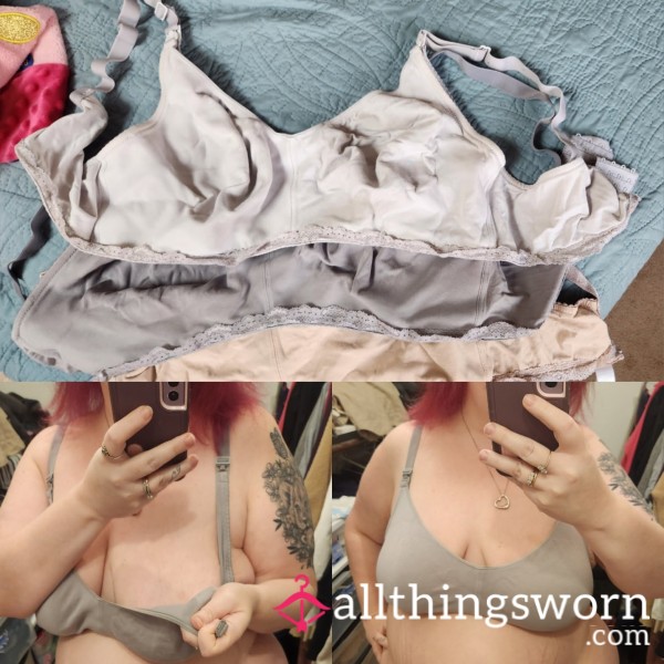 Come Snuggle Mommy With Her Most Well Worn Nursing Bras- Size 48DD