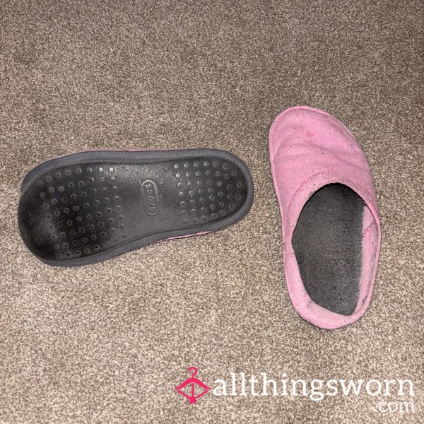 Comfy Pink Crocs, Well Worn, Full Of Character And My Feet