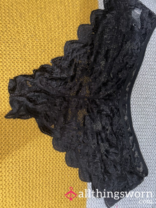 Completely Sheer Black Lacy Panties