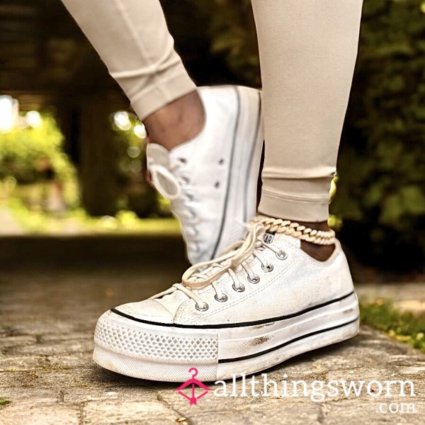 Worn Converse Chuck Taylor All Star Chunky Platform Sneakers