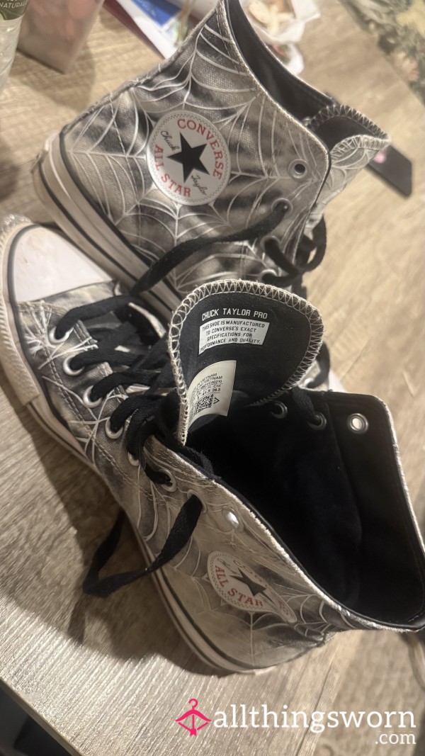 Converse CTAS Pro Black & White Spider Tie Dye High Top MENS 8 Women’s 10