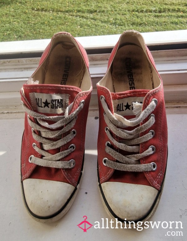 Converse Red Low Shoes❤️DIRTY/GROSS|WELL-WORN