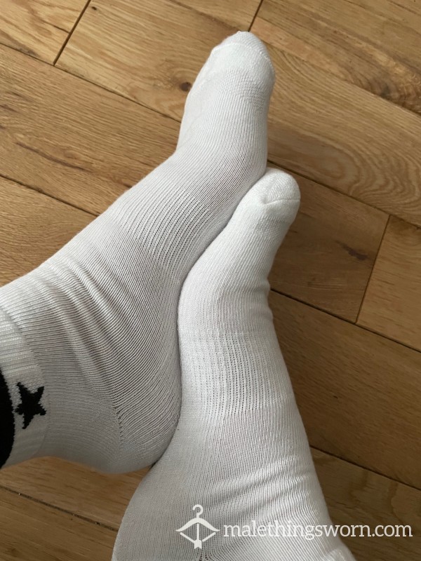 Converse White Ankle Short Gym Socks - Ready To Be Customised For You