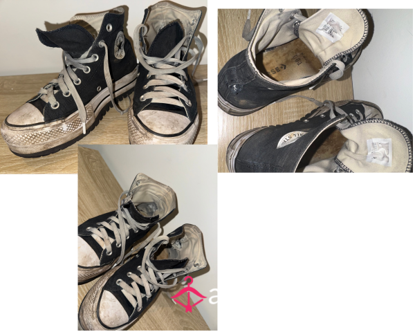 Converse + 1 Free Custom Pic (Size 6 Worn Out Ripped And Smelly)