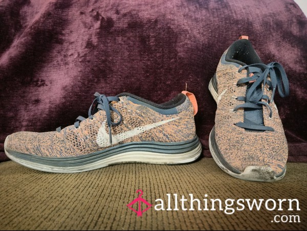 Cor*l And Gray Nike Trainers