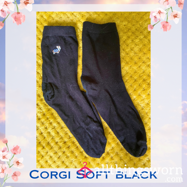Corgi Soft Black Socks 🐕 2 Day Wear + 1 Workout Included - £15 😈 Longer Wears And International Shipping Available 🌍