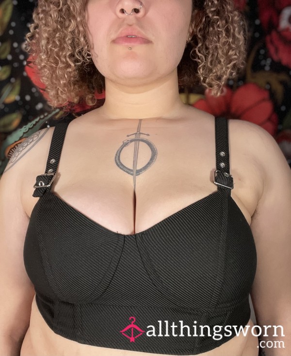 Corseted Black Crop Top