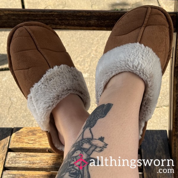 Cosy Brown Fur Slippers 🤎 Worn Daily All Day Most Days 🥵
