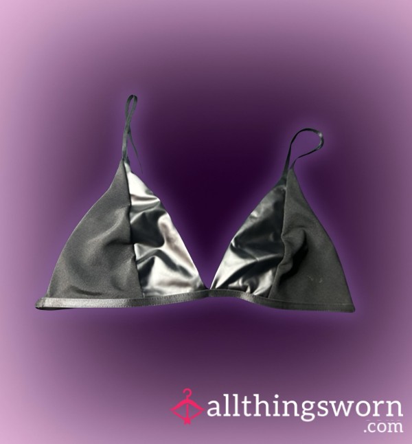 Cotton And Pleather Bra