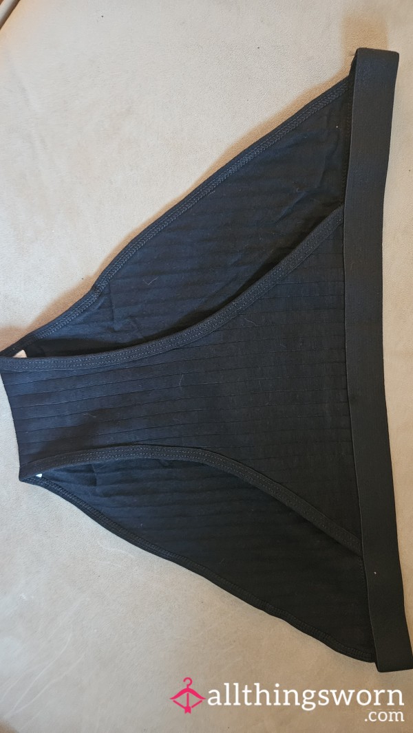 Black Cotton Bikini Cut Panty