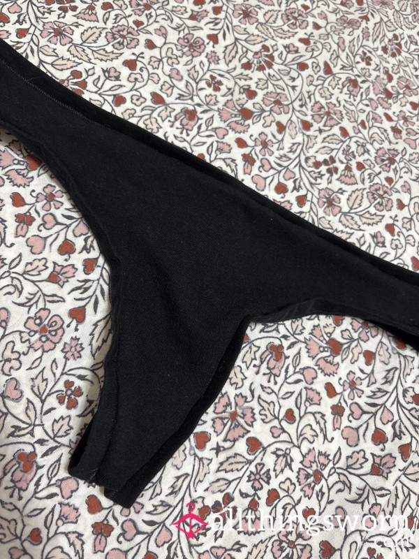 Cotton Black Aerie Thong