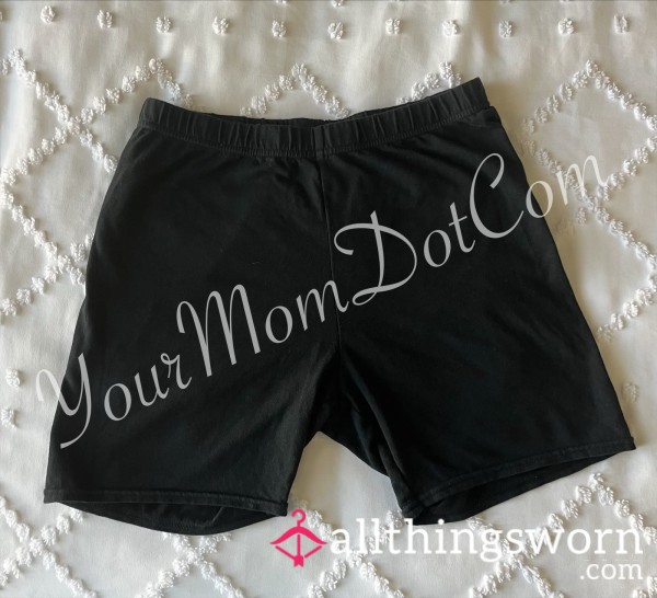 Cotton Black Biker Shorts
