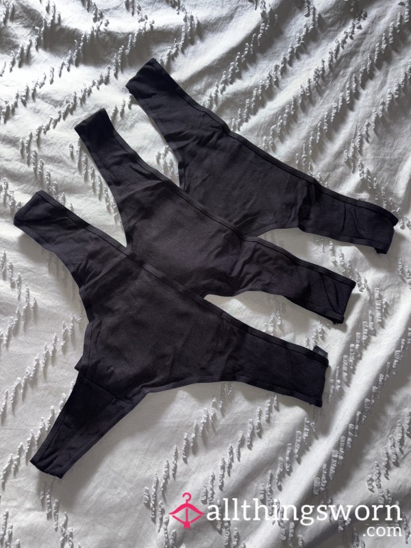 Cotton Black Thongs🫶🏼