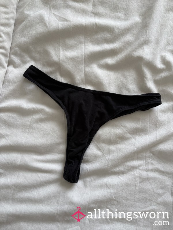 Cotton Black Thong 🖤