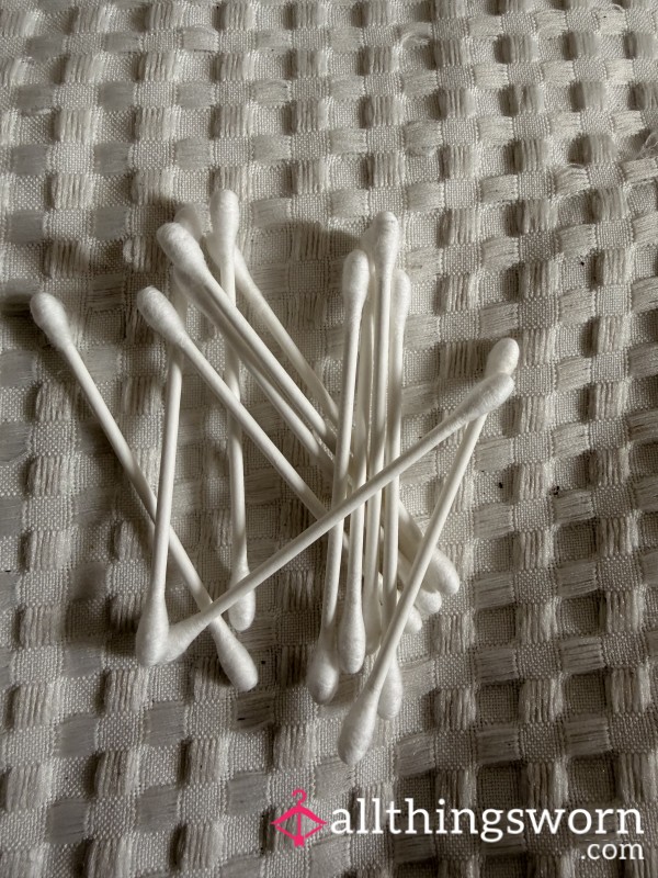 12 Cotton Buds - Greasy Thick Ear Wax, Body Waste, Custom