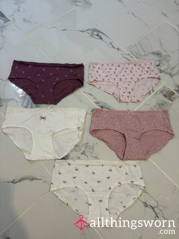 Cotton Cute Women’s Bow Print Full Back Panties
